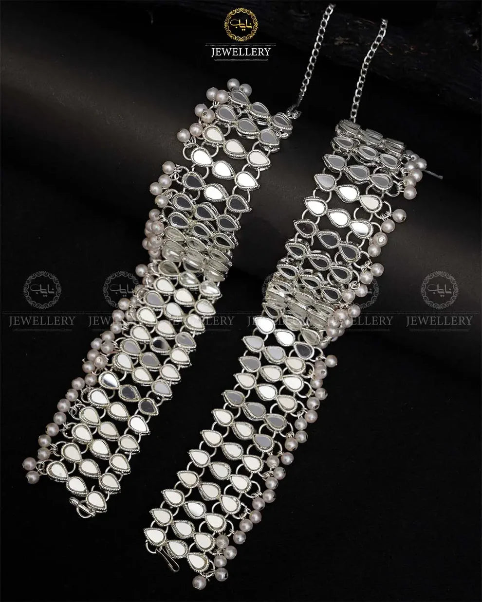 Kundan Anklet pazeb Silver
